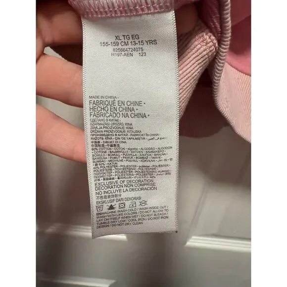 Levi’s Teenager Meet and Greet Pink Colorblocked Crewneck Girls XL - Picture 5 of 6